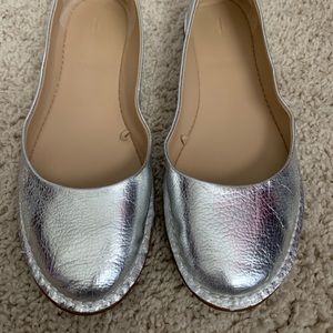 Zara flat shoes in silver